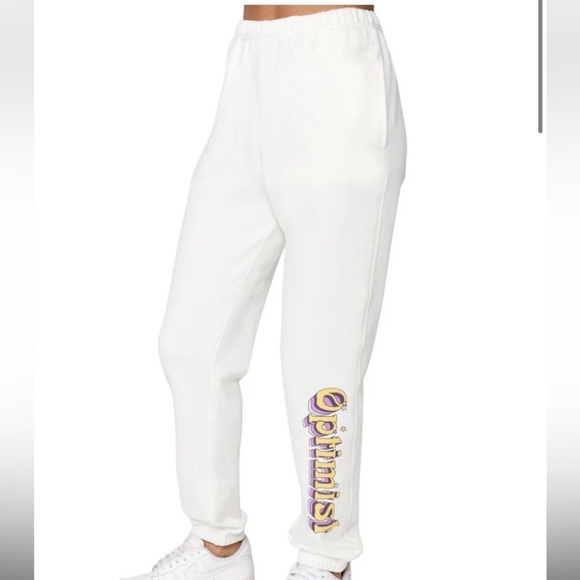NWT SPIRITUAL GANGSTER OPTIMIST LAGUNA SWEATPANT IN CREAM SZ SMALL - Picture 1 of 15